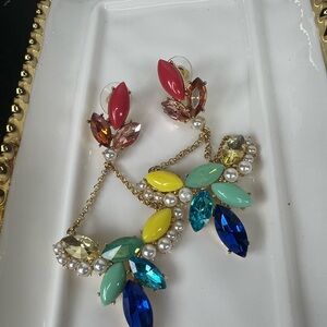 #18 LULU FROST $250 Crystal Drop Earrings - Multicolor Statement